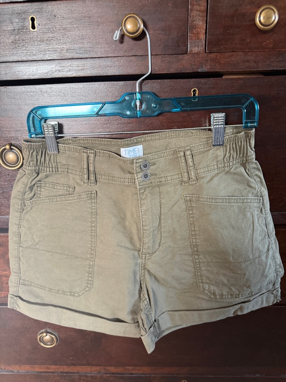 Time and Tru Olive Green Shorts Size 4